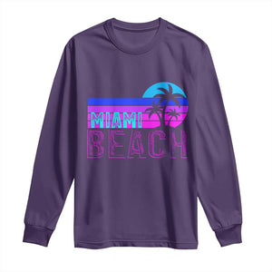 Vintage Miami Beach Long Sleeve Shirt Florida Proud Floridian Retro Palms Trees