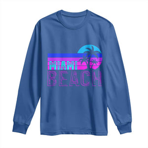 Vintage Miami Beach Long Sleeve Shirt Florida Proud Floridian Retro Palms Trees