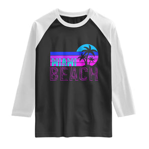 Vintage Miami Beach Raglan Shirt Florida Proud Floridian Retro Palms Trees