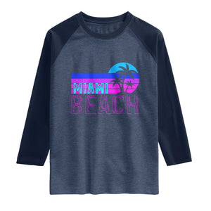 Vintage Miami Beach Raglan Shirt Florida Proud Floridian Retro Palms Trees