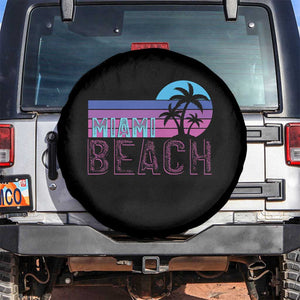 Vintage Miami Beach Spare Tire Cover Florida Proud Floridian Retro Palms Trees