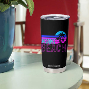 Vintage Miami Beach Tumbler Cup Florida Proud Floridian Retro Palms Trees