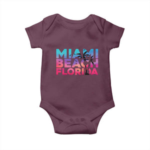Miami Beach Florida Proud Baby Onesie Floridian Retro Palms Trees