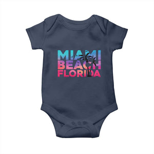 Miami Beach Florida Proud Baby Onesie Floridian Retro Palms Trees