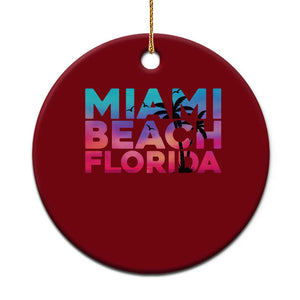 Miami Beach Florida Proud Ceramic Ornament Floridian Retro Palms Trees