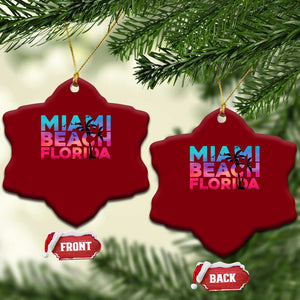 Miami Beach Florida Proud Ceramic Ornament Floridian Retro Palms Trees