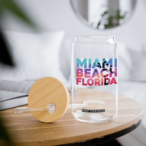 Miami Beach Florida Proud Glass Can Floridian Retro Palms Trees