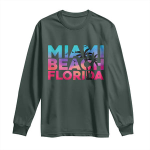 Miami Beach Florida Proud Long Sleeve Shirt Floridian Retro Palms Trees