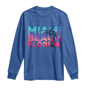 Miami Beach Florida Proud Long Sleeve Shirt Floridian Retro Palms Trees
