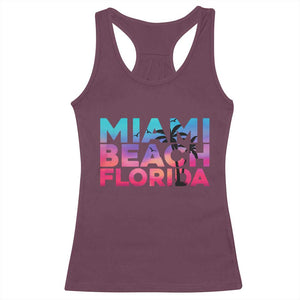 Miami Beach Florida Proud Racerback Tank Top Floridian Retro Palms Trees