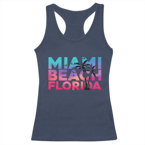 Miami Beach Florida Proud Racerback Tank Top Floridian Retro Palms Trees
