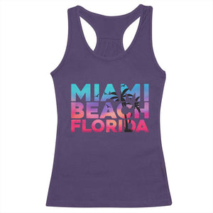 Miami Beach Florida Proud Racerback Tank Top Floridian Retro Palms Trees