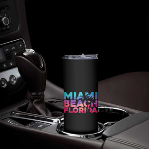 Miami Beach Florida Proud Skinny Tumbler Floridian Retro Palms Trees