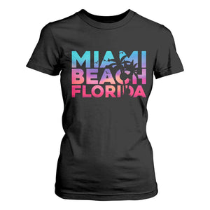 Miami Beach Florida Proud T Shirt For Women Floridian Retro Palms Trees