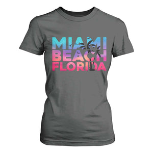 Miami Beach Florida Proud T Shirt For Women Floridian Retro Palms Trees