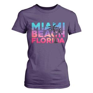 Miami Beach Florida Proud T Shirt For Women Floridian Retro Palms Trees