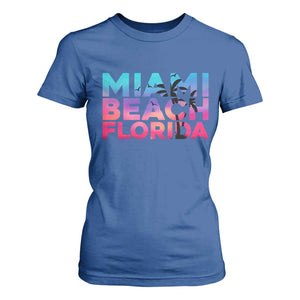 Miami Beach Florida Proud T Shirt For Women Floridian Retro Palms Trees