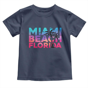 Miami Beach Florida Proud Toddler T Shirt Floridian Retro Palms Trees