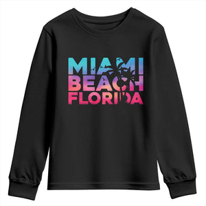 Miami Beach Florida Proud Youth Sweatshirt Floridian Retro Palms Trees