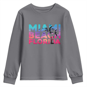 Miami Beach Florida Proud Youth Sweatshirt Floridian Retro Palms Trees