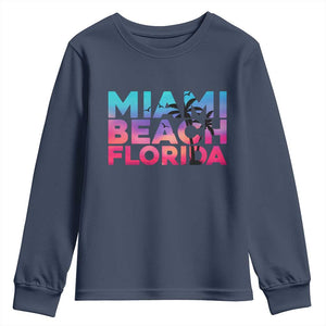 Miami Beach Florida Proud Youth Sweatshirt Floridian Retro Palms Trees