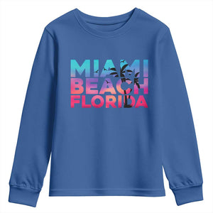 Miami Beach Florida Proud Youth Sweatshirt Floridian Retro Palms Trees