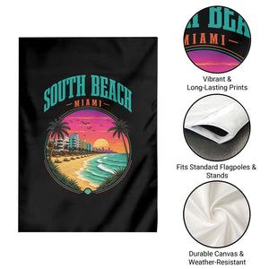 South Beach Miami Garden Flag Retro Florida USA Souvenir Gift