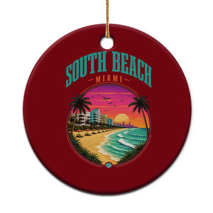 South Beach Miami Ceramic Ornament Retro Florida USA Souvenir Gift