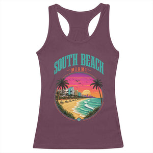 South Beach Miami Racerback Tank Top Retro Florida USA Souvenir Gift