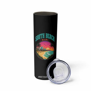 South Beach Miami Skinny Tumbler Retro Florida USA Souvenir Gift