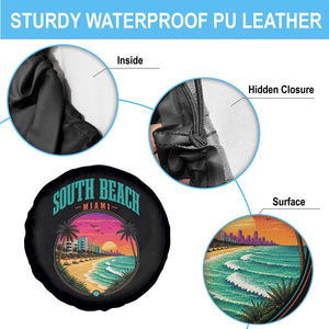 South Beach Miami Spare Tire Cover Retro Florida USA Souvenir Gift