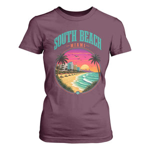 South Beach Miami T Shirt For Women Retro Florida USA Souvenir Gift