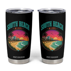 South Beach Miami Tumbler Cup Retro Florida USA Souvenir Gift