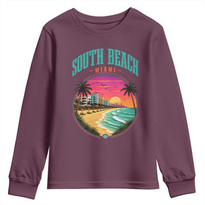 South Beach Miami Youth Sweatshirt Retro Florida USA Souvenir Gift