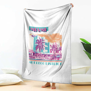 Vintage Miami Florida Art Deco Throw Blanket Miami City Pride Graphic