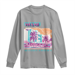 Vintage Miami Florida Art Deco Long Sleeve Shirt Miami City Pride Graphic