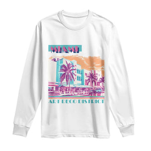 Vintage Miami Florida Art Deco Long Sleeve Shirt Miami City Pride Graphic