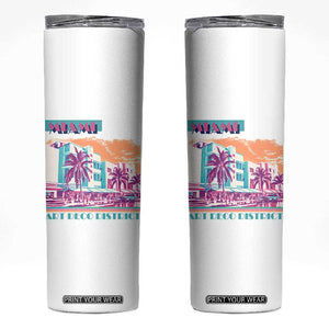 Vintage Miami Florida Art Deco Skinny Tumbler Miami City Pride Graphic