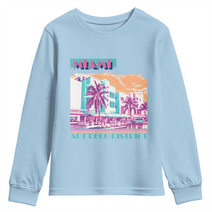 Vintage Miami Florida Art Deco Youth Sweatshirt Miami City Pride Graphic