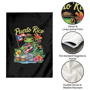 Hispanic Heritage Month Garden Flag Taino Boricua Coqui Frog Puerto Rico