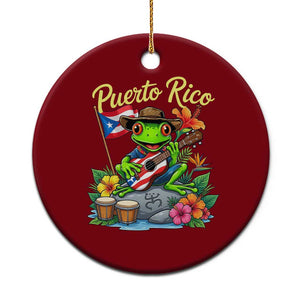 Hispanic Heritage Month Ceramic Ornament Taino Boricua Coqui Frog Puerto Rico