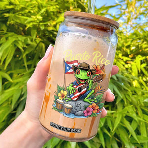 Hispanic Heritage Month Glass Can Taino Boricua Coqui Frog Puerto Rico