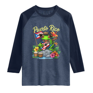 Hispanic Heritage Month Raglan Shirt Taino Boricua Coqui Frog Puerto Rico