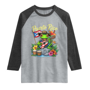 Hispanic Heritage Month Raglan Shirt Taino Boricua Coqui Frog Puerto Rico