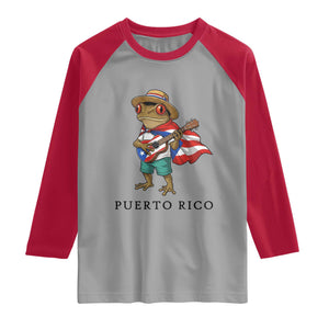 Coqui Frog Puerto Rico Raglan Shirt Boricua Taino Island Pride
