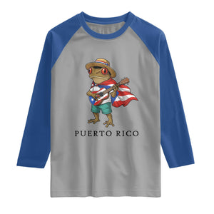 Coqui Frog Puerto Rico Raglan Shirt Boricua Taino Island Pride