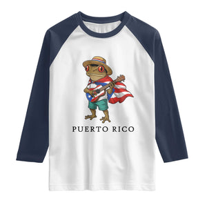 Coqui Frog Puerto Rico Raglan Shirt Boricua Taino Island Pride