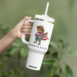 Coqui Frog Puerto Rico Tumbler With Handle Boricua Taino Island Pride