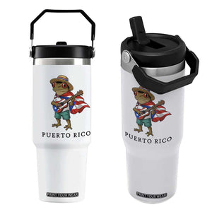 Coqui Frog Puerto Rico Flip Straw Tumbler Boricua Taino Island Pride