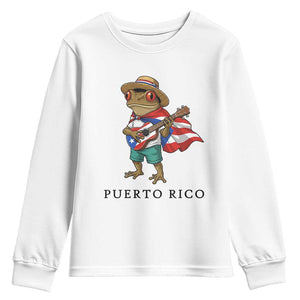 Coqui Frog Puerto Rico Youth Sweatshirt Boricua Taino Island Pride